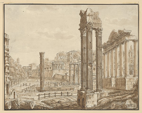 A later print showing ruins of the Roman Forum.